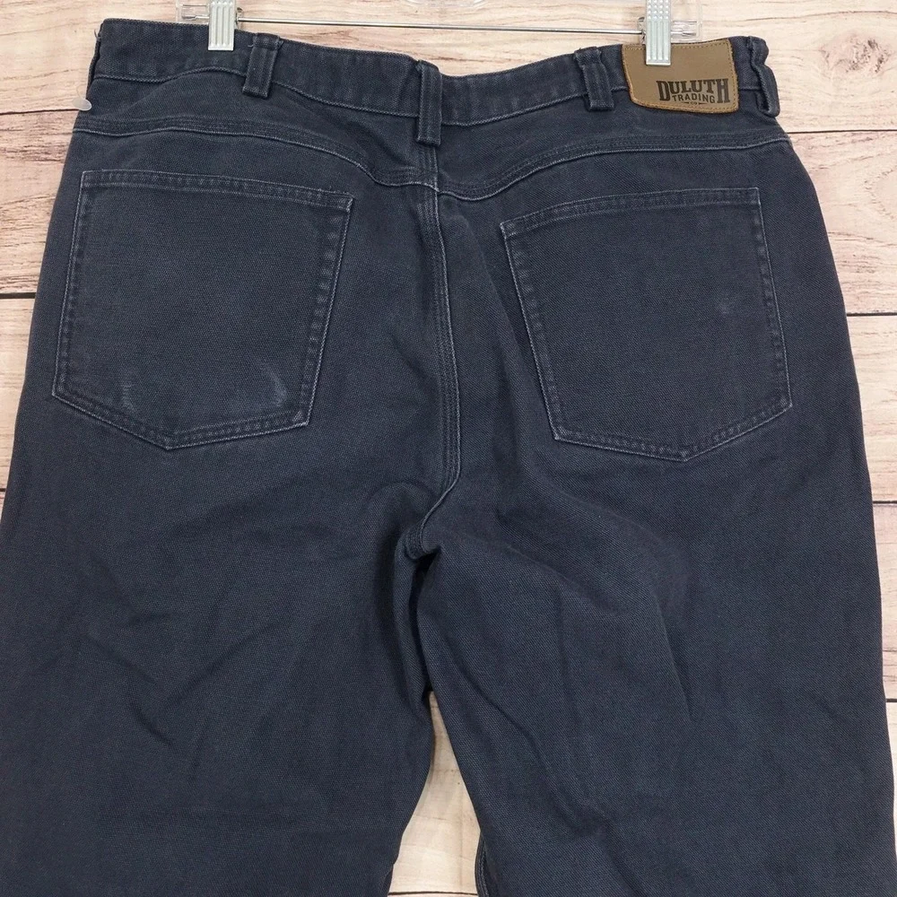 Duluth Trading Co Canvas Pants Mens 38x30 Blue Relaxed Fit Workwear